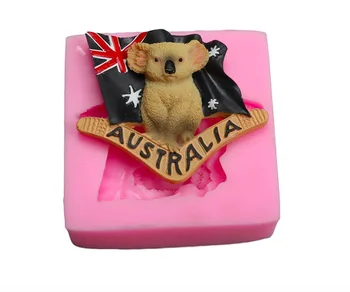 Мини карикатура Австралия коала форма Фондан торта мухъл Хранително-вкусовата силикон мухъл САМ шоколадова торта декорация инструменти