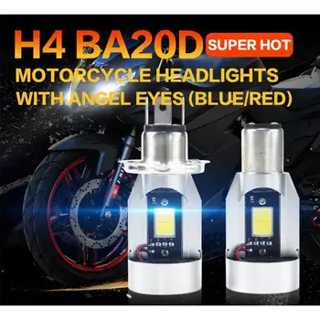 Мотоциклет лампа мотор H4 Мотоциклетът на Прожекторите HS1 Налобный фенер BA20D H6M Противотуманный 30 W Мотор 12/24 В DRL Аксесоари Светлина Ангел LED e