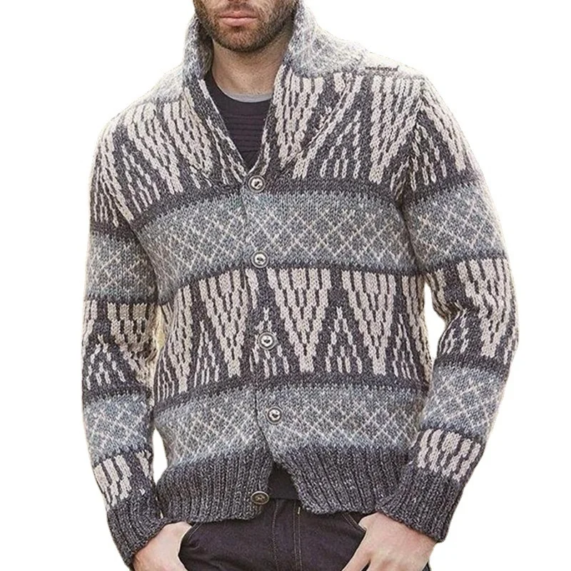 Мъжката есенно-зимния нов жаккардовый пуловер с дълъг ръкав, мъжки оборудвана пуловер, палто sy0014