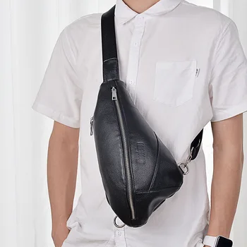 Мъжки нагрудная чанта, кожена чанта-месинджър, ежедневни мъжки чанти през рамо от телешка кожа на Първия слой, нагрудная чанта, чанта през рамо, луксозни чанти bolsos