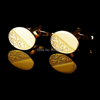 мъжки ръкавели златни костюми копчета за ръкавели за официални ризи овалния дизайн на мъжки аксесоари за сватба копчета OnlyArt бижута