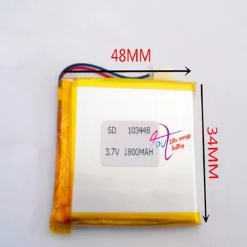 най-добрият батерия марка Размер 103448 3,7 1800 mah Литиево-полимерна Батерия с Защитна цена За MP4 GPS Tablet PC, PDA Безплатно Sh