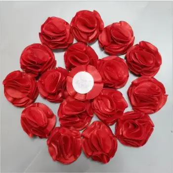 Направи си сам 100 бр/пакет 3,5 см Червена Роза Цветя Сатен Роза Лента направи си САМ Цветя За Производство на Булчински Букет Цветя AccessoriesViolet