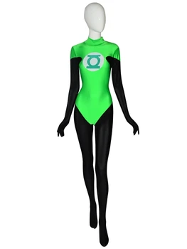 Нов Зелен Костюм На Супергерой Ликра Cosplay Zentai Зелен Костюм На Супергерой Обтягивающее Боди На Поръчка