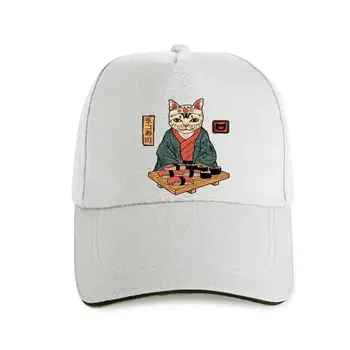 нова бейзболна шапка 2021, 100% памук, дълъг бейзболна шапка, на хладно японската шапка с принтом котка, мъжки ежедневни шапка с кръгло деколте, свободно мъжки