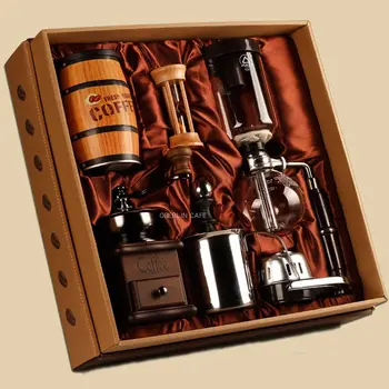 Нова кана кафе подарък кутия комплект ръчна машина за еспресо кафемашина домакински стъклени кафе сифон гърне бизнес подарък