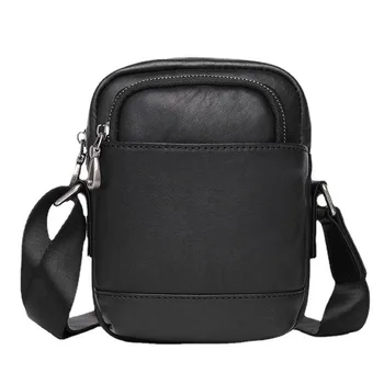 Нова кожена мъжка чанта 2022, чанта-месинджър с едно рамо, на първия слой на кожата, малка чанта за рамото, ежедневни мъжки кожена чанта, малка задна