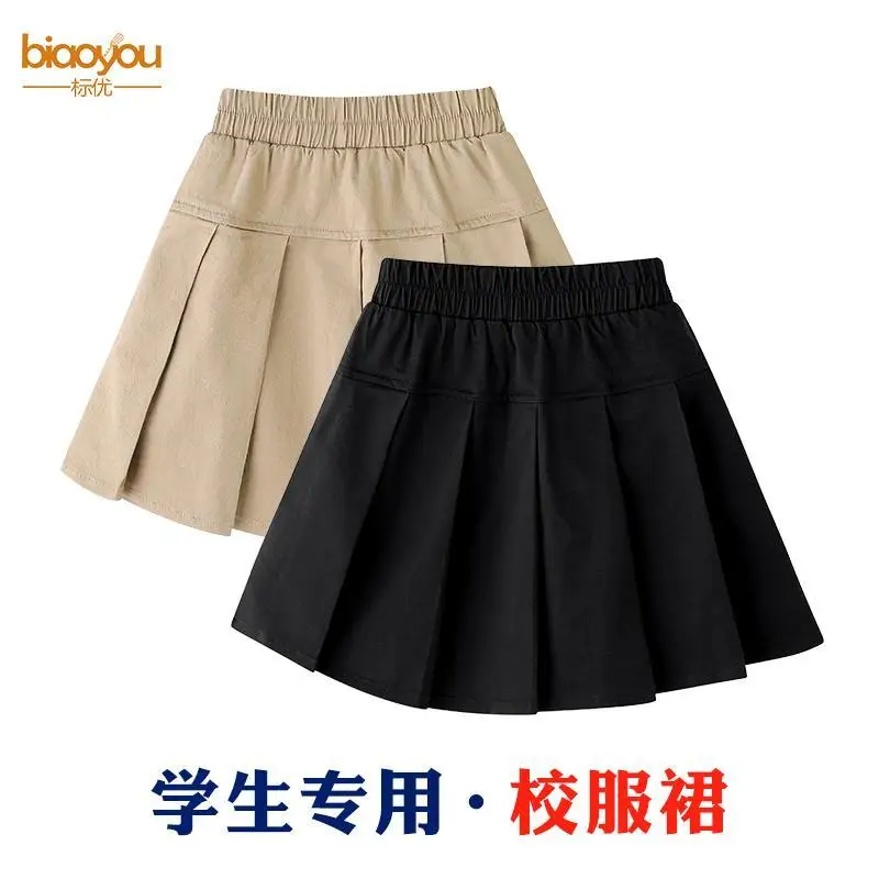 Нова памучен плиссированная пола за момичета, детска пола с еластичен колан, детска, училищна пола на гимназията, Къса пола