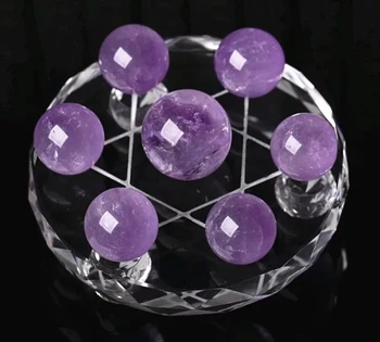 нови постъпления 100% Натурален му, теменужка топката окото седем розов кварц кристална топка обхват исцеляющий crystal