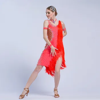 Ново национално стандартно Ново Женствена Рокля За латино танци, Женствена Рокля За фламенго, Танго, Румба/ChaCha L16503