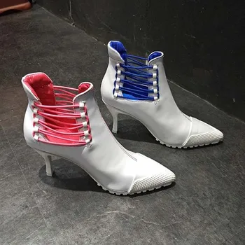 Обувки, дамски обувки, Ново записване 2019 година, корейската версия, дамски обувки в ярки цветове с Висок ток 8 см, дамски обувки с остри пръсти, дамски обувки