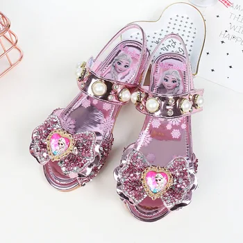 Обувки принцеси за момичета Disney, лятна нова детска нескользящая обувки с мека подметка, сандали за малки момичета, корейски, фини обувки с рибено уста