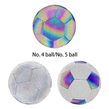 Отразяваща Светлината Футболна Топка За Мъже Холографски Нажежен Футболна Топка Светва Холографски Футболна Топка От Светещи