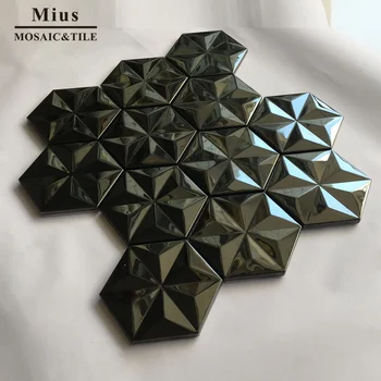 Плочки, мозайка, метал черноты 3D шестоъгълен шестоъгълен за декорация на дома