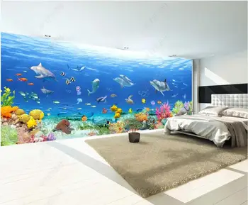 потребителски стенописи 3d фото тапети за хола морски свят 