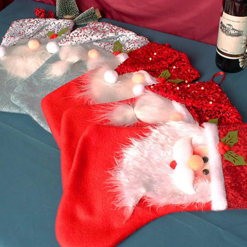 Прекрасен Коледен Отглеждане На Бели Мустаци/Тесьма Здрав Коледен Отглеждане Висулка Коледно Дърво Украшение Чанта За Бонбони Висулка