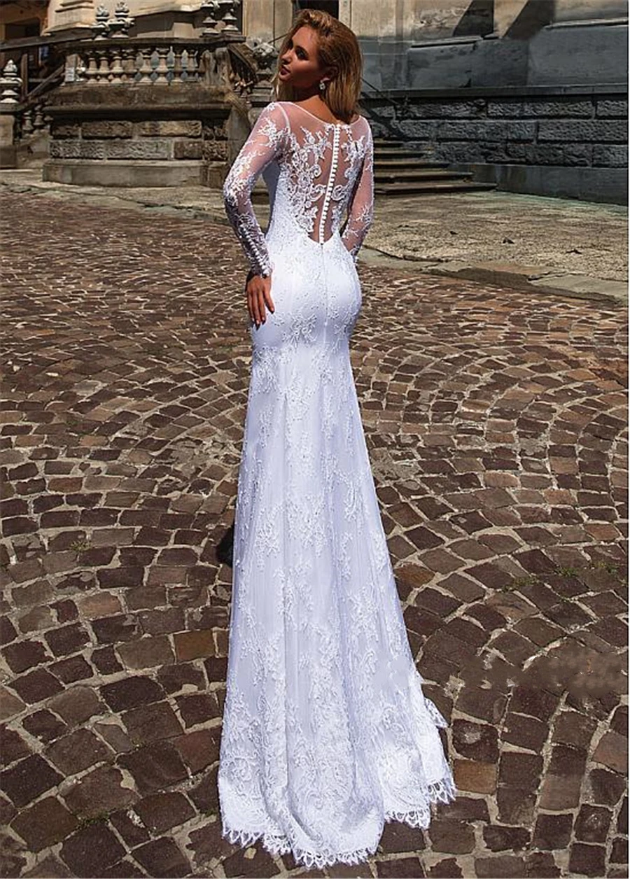 Приказно Сватбени Рокли-wild 2 в 1 С Кружевными апликации, Сватбената рокля на Русалка с Подвижни Пола vestido de noiva