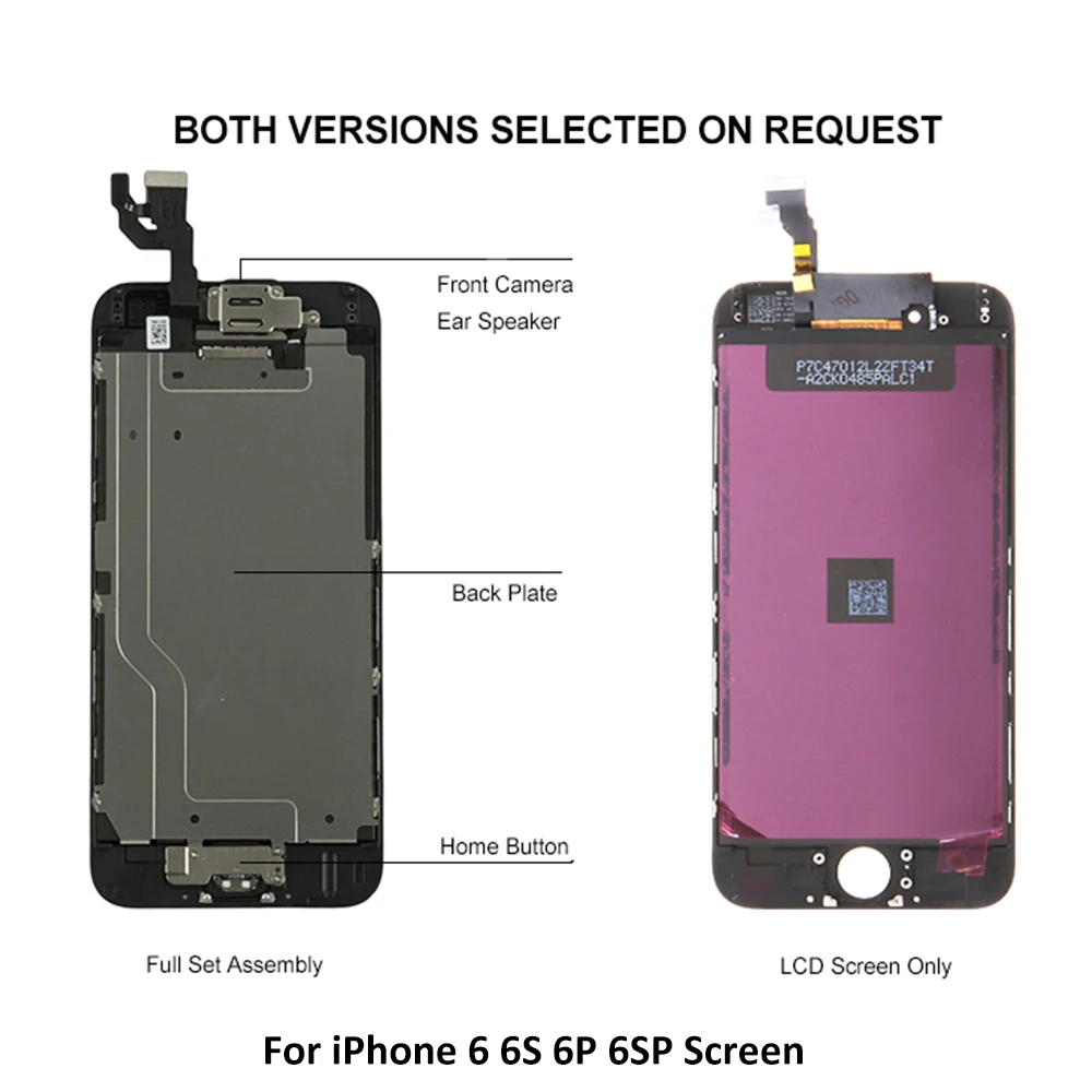 Пълен Комплект за Дисплей За Apple iPhone 6 6S Plus 6P 6SP LCD екран е чувствителен на Допир Дигитайзер В Събирането на Пълна Подмяна на Екран + Бутон Home