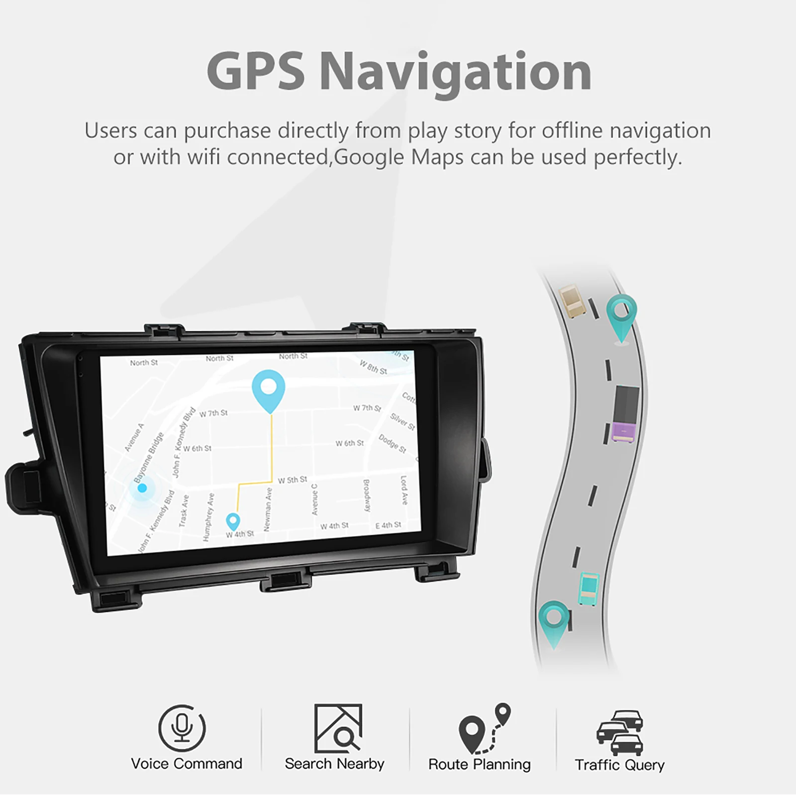 Радиото в автомобила 9 Инча Android 10 Екран с Висока Разделителна способност GPS Авто Мултимедиен Плеър за Toyota Prius 2010-2015 Стерео