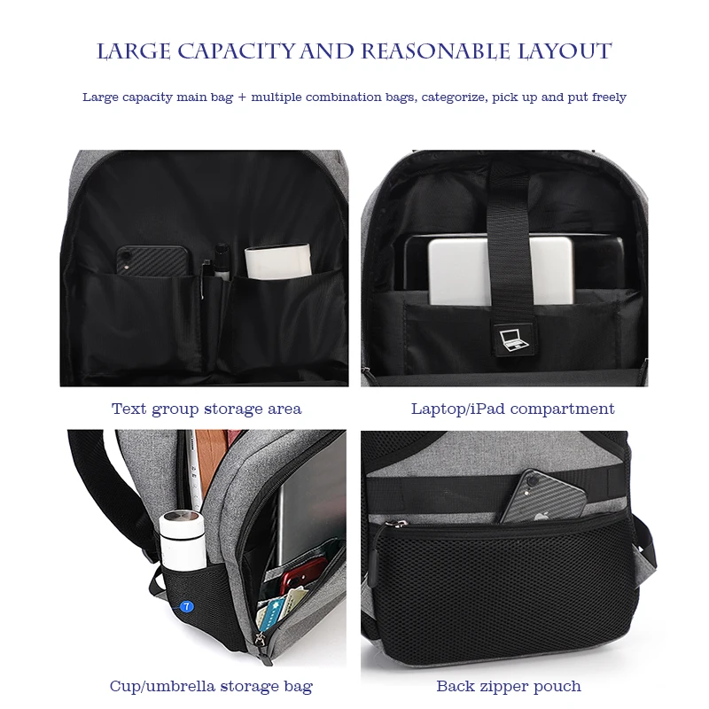 Раница за поръчка на чанта с ЛОГОТО на mochila masculina USB зареждане на компютърна чанта бизнес раница за почивка лаптоп с голям капацитет на чанта за лаптоп