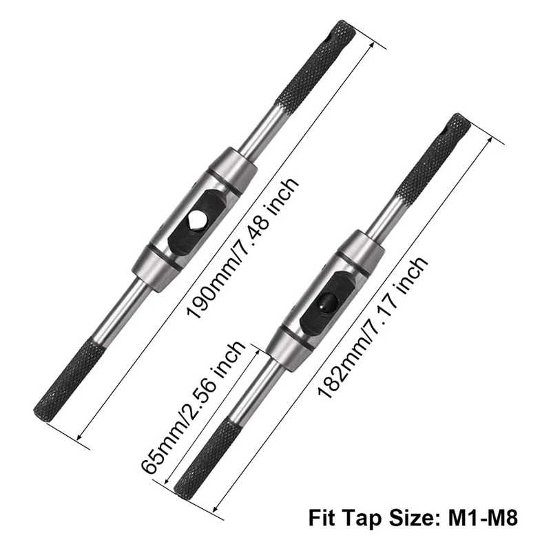 Регулируема дръжка на гаечен ключ, за метрични метчиков M1-M8, Ръчни инструменти за нарязване на резба, Корпус за леене под налягане