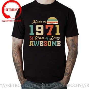 Реколта тениска Made In 1971, Homme, Легендарни хитове 1971, лимитирана серия, тениска 1971 година на раждане, Всички оригинални части, тениска Camisetas