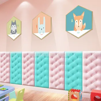Самозалепващи сгъстено 3D стикери за стена, татами, противоударная стенни възглавници, детска спалня, хол, мека възглавница поролоновая
