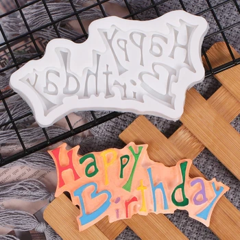 Силиконови 3D честит Рожден Ден Букви, Цифри Мухъл За Лед Желе Шоколад Мухъл Торта за рождения Ден де Инструмент Мухъл