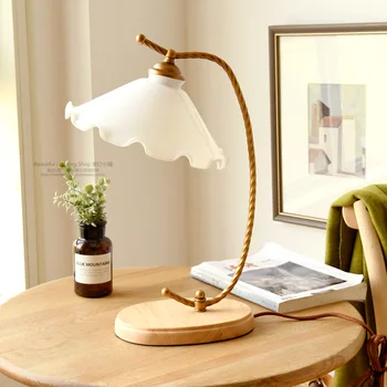 Скандинавска настолна лампа за спалня нощни декор лампа ретро топло стъклена лампа декор настолна лампа за четене lampe de table design