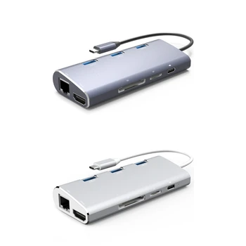 Сплитер хъб Type-C USB3.0 5Gb Док-станция, съвместима с HDMI PD 1000M Lan SD