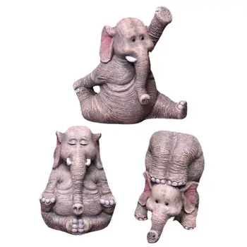 Статуя На Слон В Градината, Прекрасна Фигурка На Слон, Статуетка Слон, Който Се Занимава С Йога, Забавно Украса От Смола, Подарък За Рожден Ден