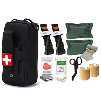 Тактическа Аптечка за Първа Помощ IFAK Molle EMT Чанта За нощуване на Открито Аварийни Комплекти за Оцеляване при Травми за Къмпинг, Лов и Туризъм Домашна Кола