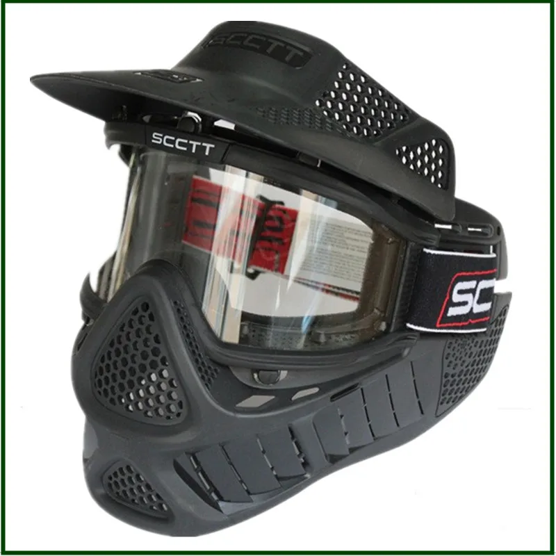Тактическа маска SCOTT II, Защитна маска с черепа / CS game черна Армията маска