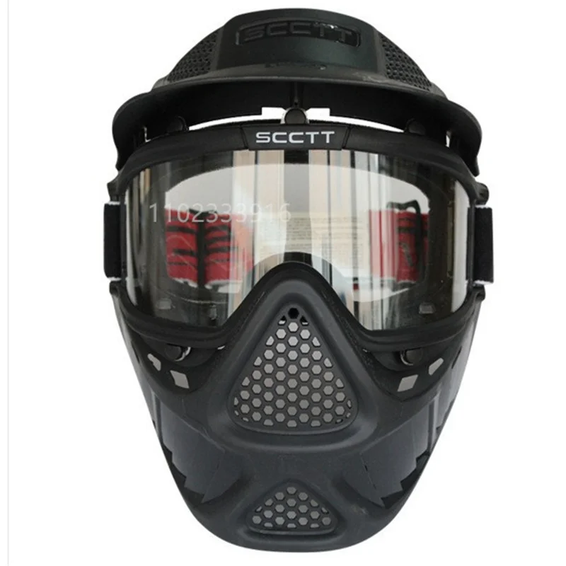 Тактическа маска SCOTT II, Защитна маска с черепа / CS game черна Армията маска