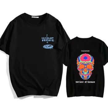 Тениска с Тепловизионным участието на Скелета, 100% Памук, Мъжки Ризи, Модни Тениски в стил Харадзюку, пънк, хип-хоп, всеки ден на Улицата Тениски С Къс Ръкав, Мъжки