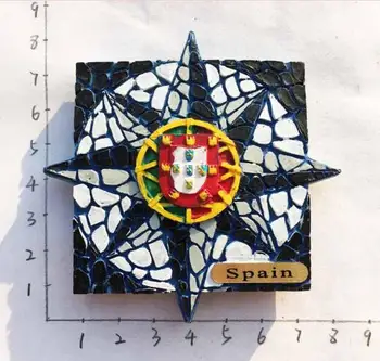 Туристически сувенир от двореца Алхамбра в Гранада, Испания осмоъгълни мозайка магнит за хладилник