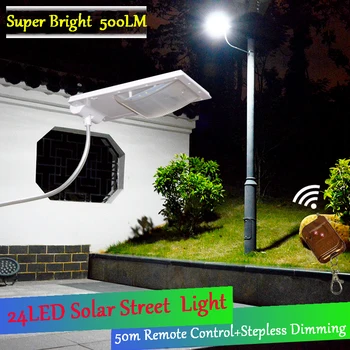 Уличното осветление в слънчева Батерия с Дистанционно Управление, най-Новият 500ЛМ 24LED На Стената Водонепроницаемое Външно Осветление от Лампа за Слънчева Батерия