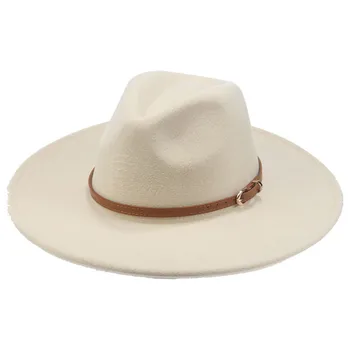 фетровая шапка шапки голям birm 9,5 см плътен колан фетр мъжки шапки панама каки верблюжья градинска джентльменская класически и ежедневни дамски тоалети шапка