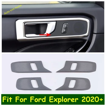 Черен/Сребрист Вътрешен Вратата Подлакътник Панел на Капака на Чашата е Подходящ За Ford Explorer 2020 - 2022 Комплект за ремонт на интериора