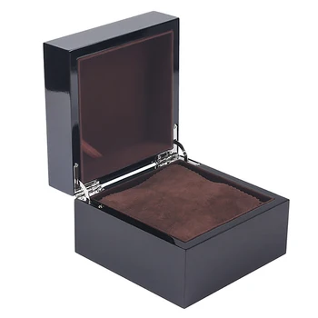 Черна лачена Висококачествена Дървена Кутия за часовници Марка Кутия За часовници Квадратна Кутия