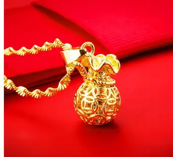 Чиста мед национален стил выдалбливают благословия Чанта Позлатен Медальон благоприятен выдалбливают чантата си висулка Taobao WeChat подарък